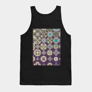 Intricate Purple, Green and Teal Transitional  Pattern - WelshDesignsTP003 Tank Top